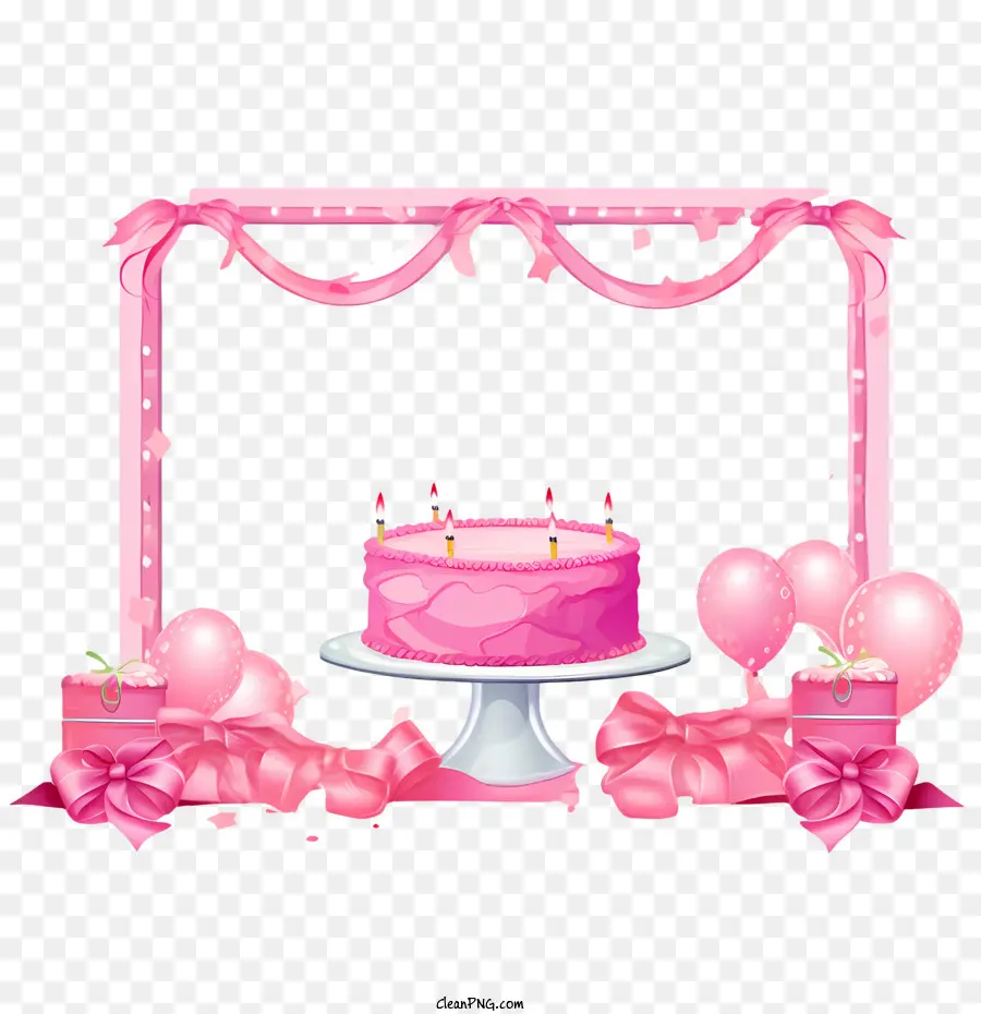 Rosa Geburtstags Kuchen - 