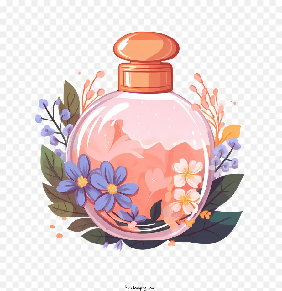 Parfümflasche Parfümflaschenglas Blumen Blätter - 