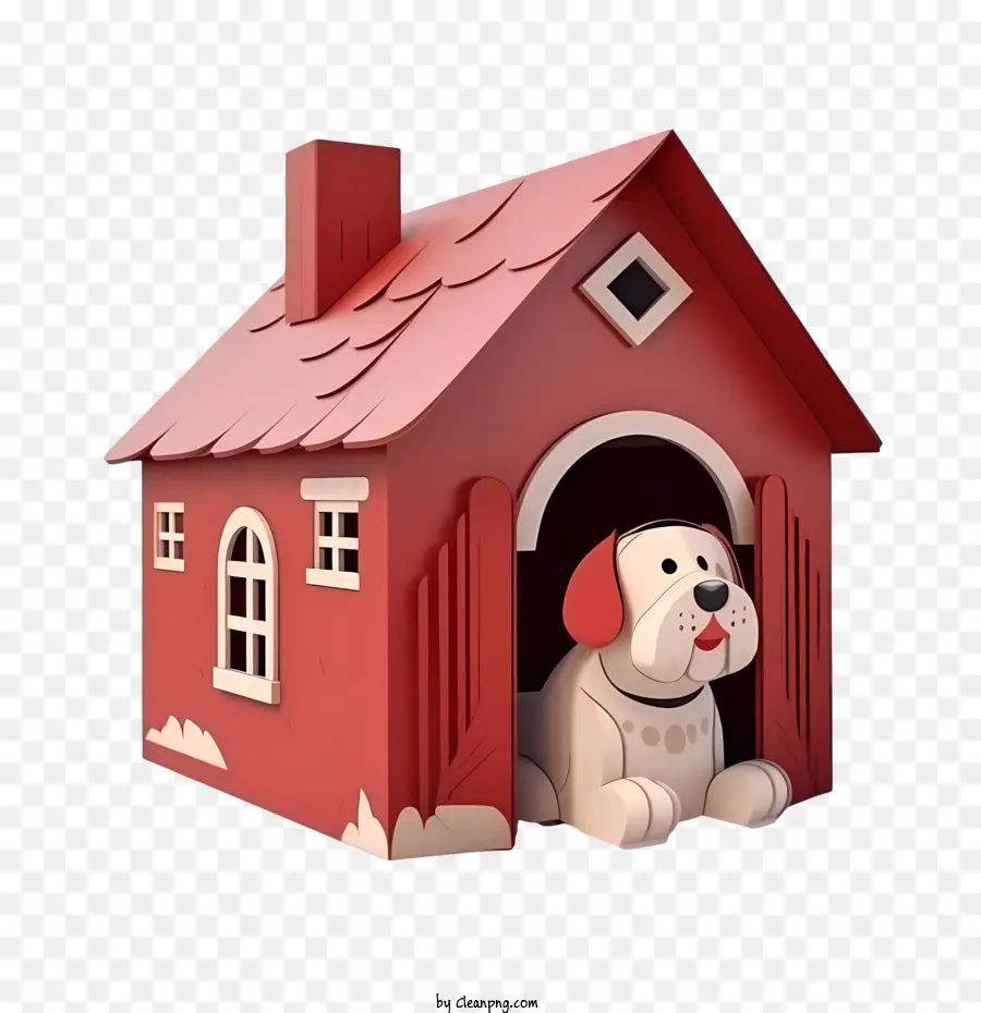 dog house dog red house cute