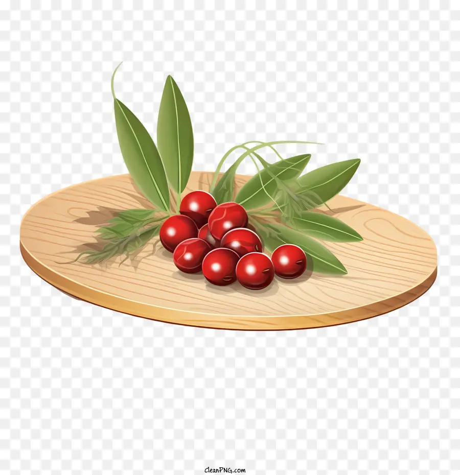 red cranberries berries fruit food wooden cutting board