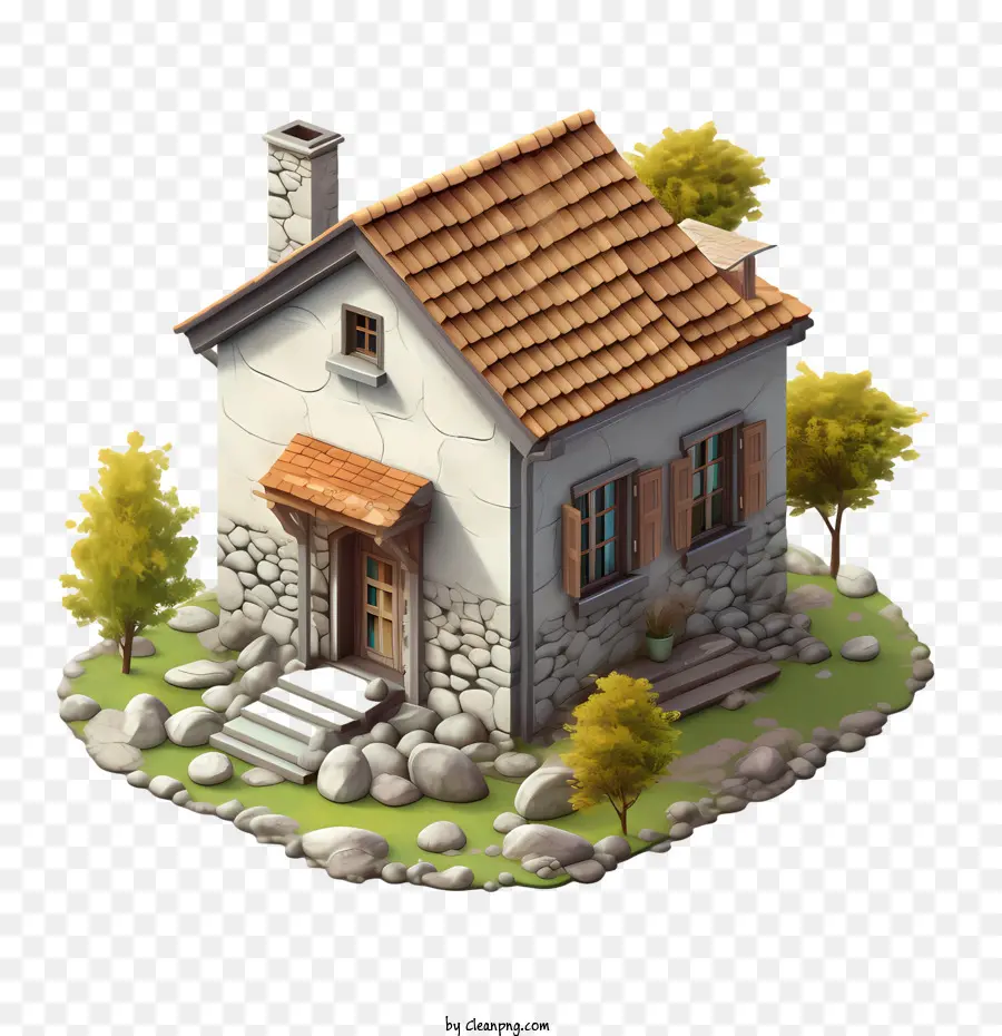 stone house house stone cottage small home