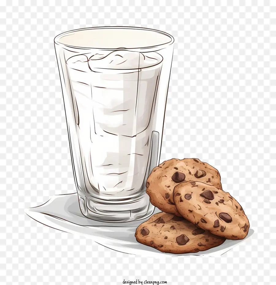 cookies and milk chocolate chip cookies milk glass napkin