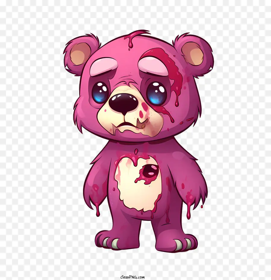 Orso zombi orso rosa cartone animato - 