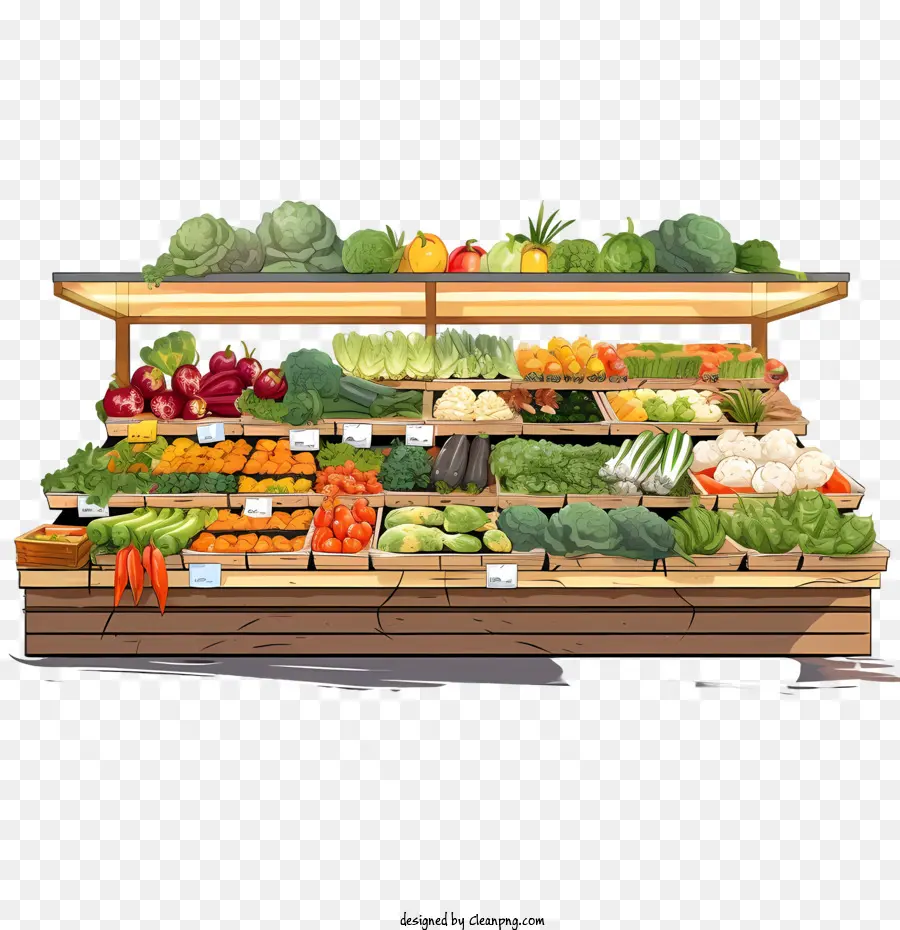 Vegetarischer Lebensmittelmarkt Gemüse Obst Lebensmittelgeschäft Supermarkt - 