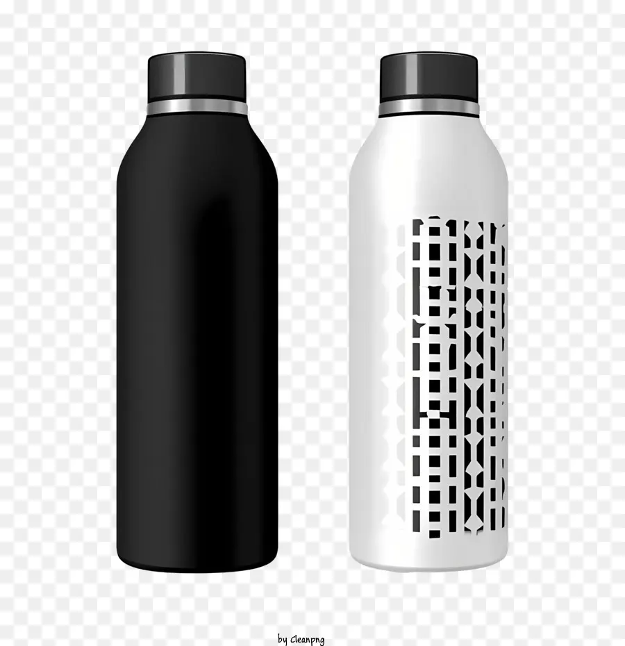 Wasserflasche Wasserflasche schwarzes weißes Metall - 