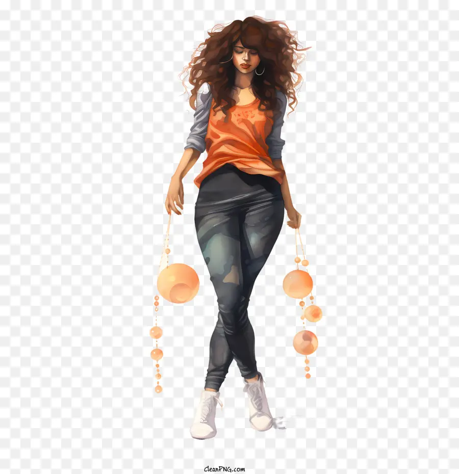 Internationaler Legging -Tag
 
Legging Day Girl Frau orange Hemd - 