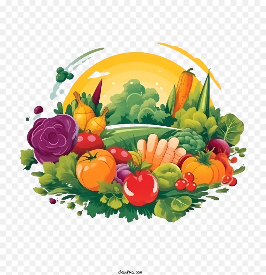 Weltvegetarischer Tag gesundes frisches Gemüse Obst - 