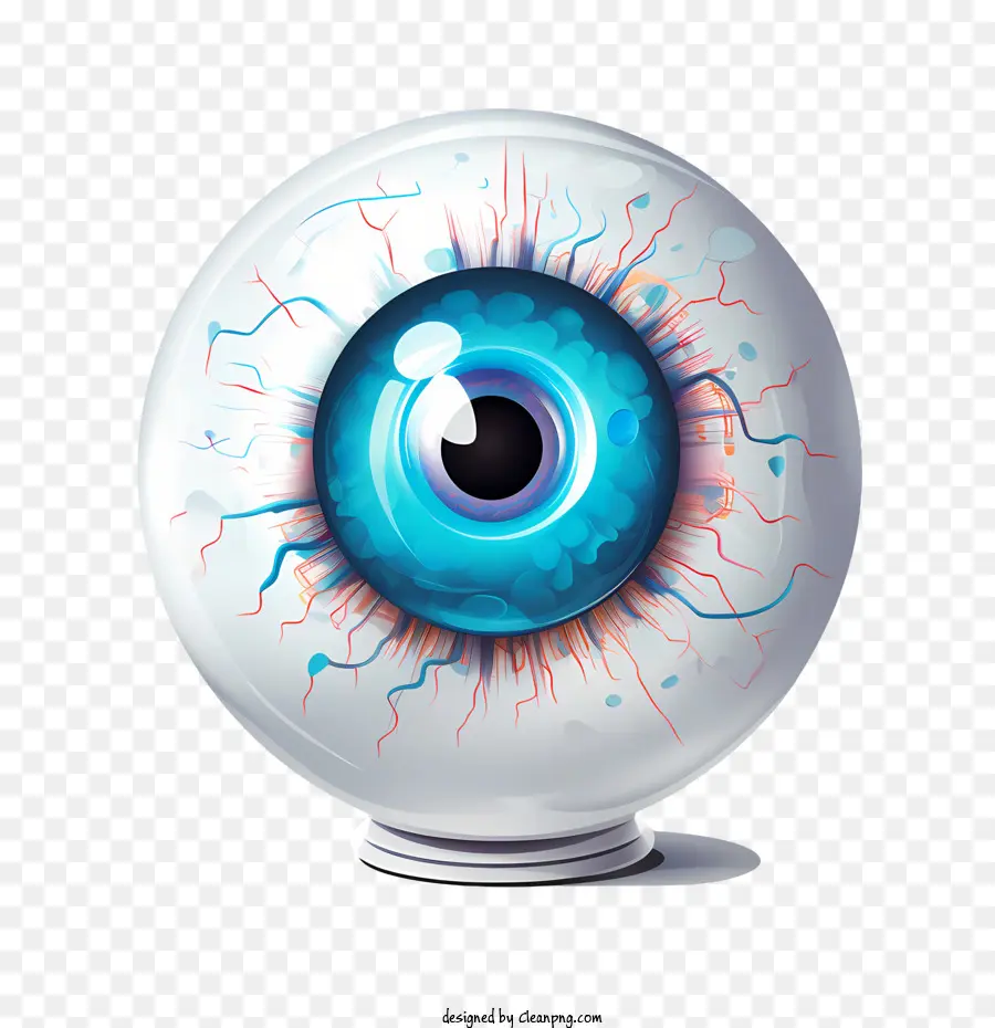 Halloween Augapfel Ball Augenblau Oval - 