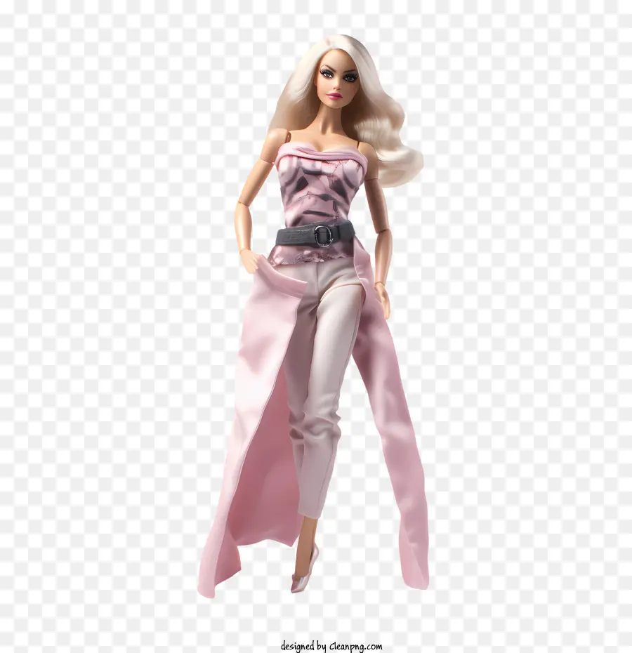 barbie girl pink dress blonde hair elegant long legs