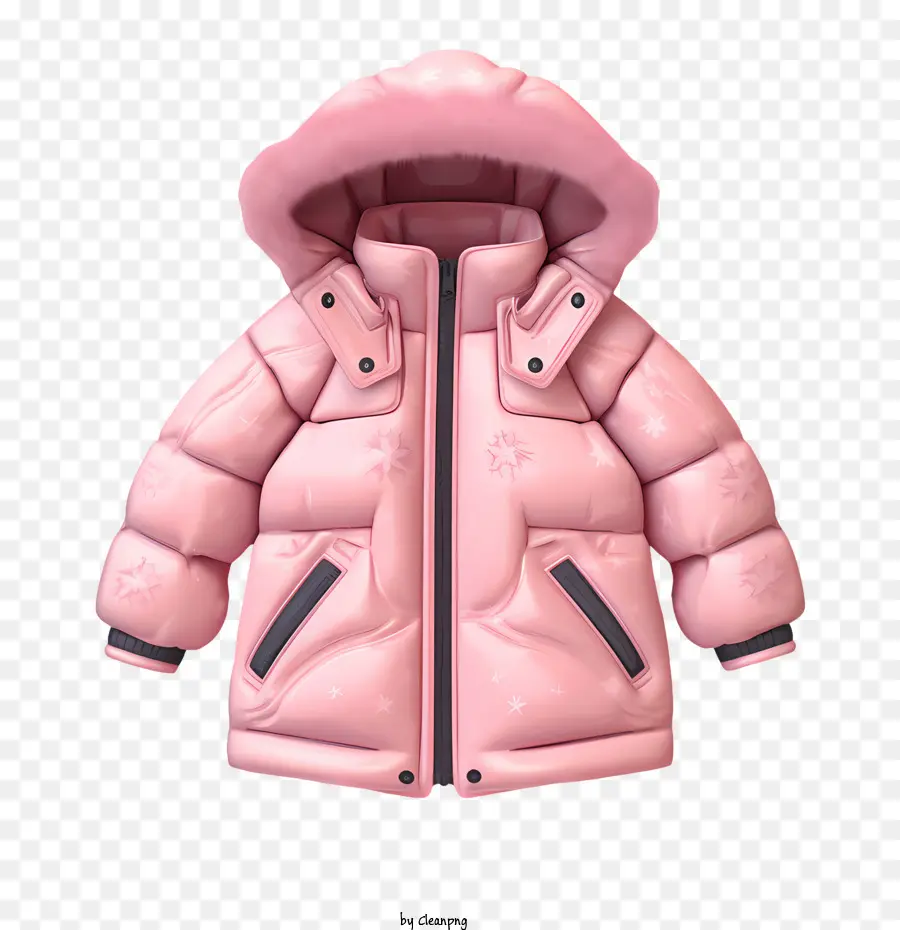 cappotto invernale con cappuccio rosa con cappuccio rosa - 