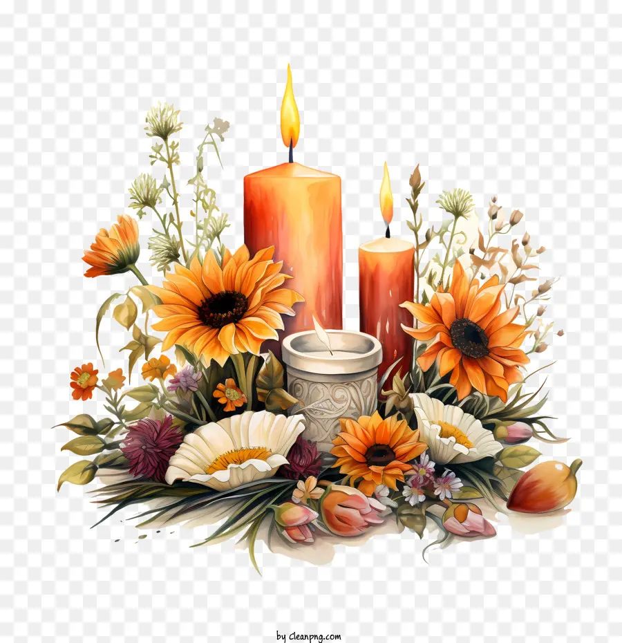 all souls day sunflowers candle vase floral arrangement