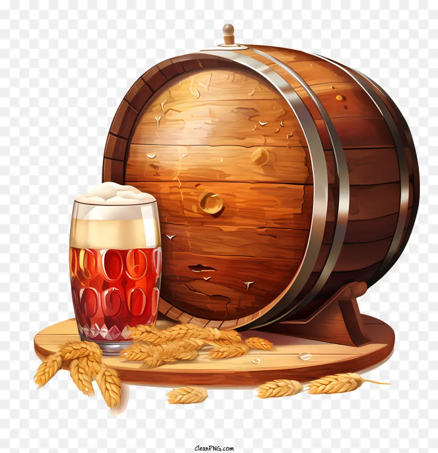 Oktoberfest Bier Holz Barrel Malz Hopfen - 