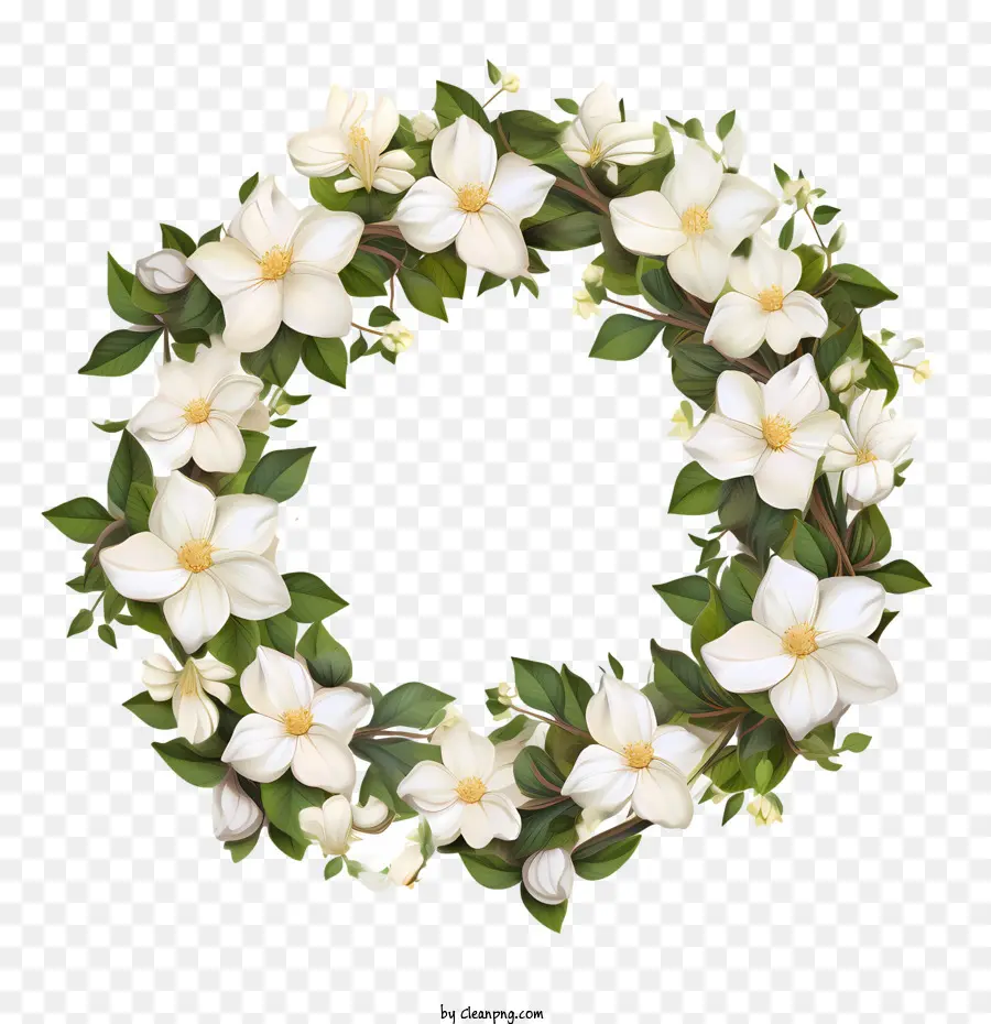 Jasminkranz weiße Blüten Kranz Blumenfeder - 