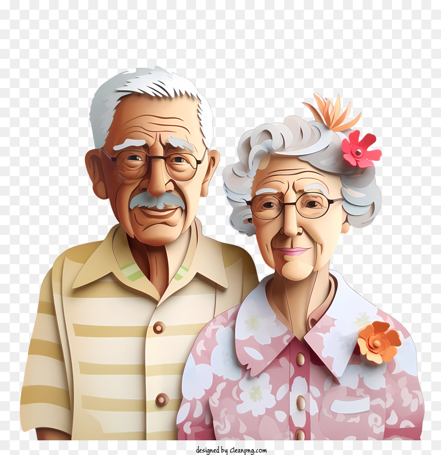 grandparents senior old retirement people grandmother and grandfather  couple love wearing glasses cartoon vector illustration graphic design -  Stock Image - Everypixel