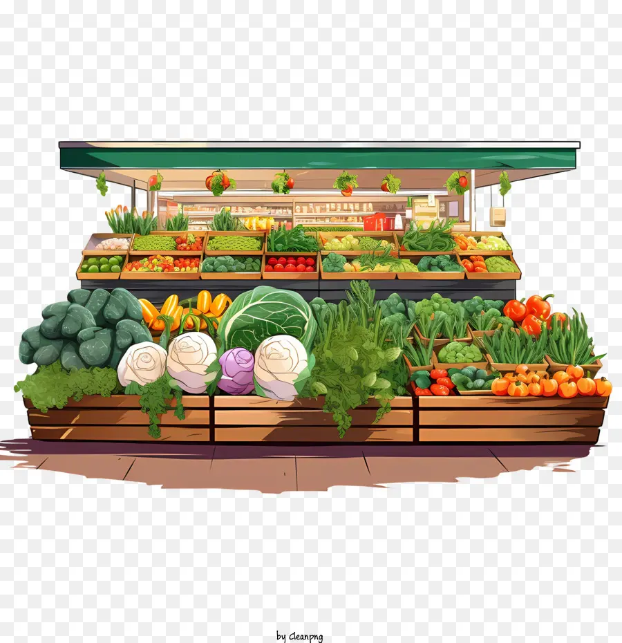 Vegetarischer Lebensmittelmarkt Gemüse Obst Bauernmarkt frische Produkte - 