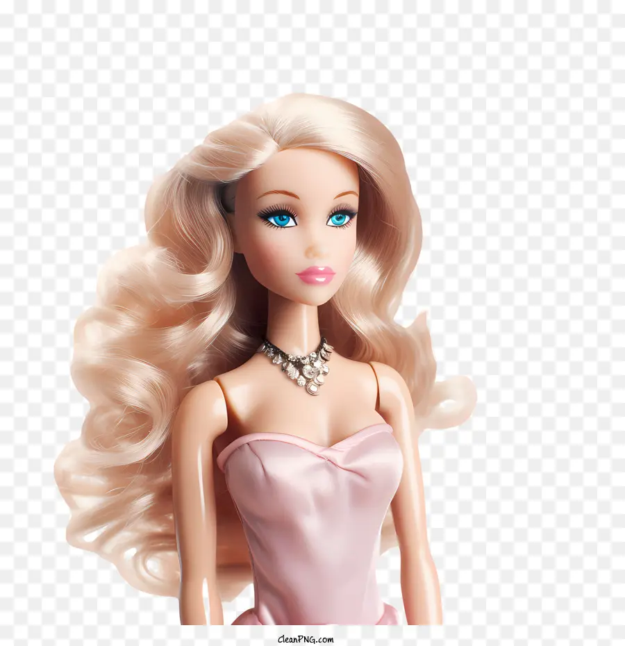 barbie pink gown dress long hair