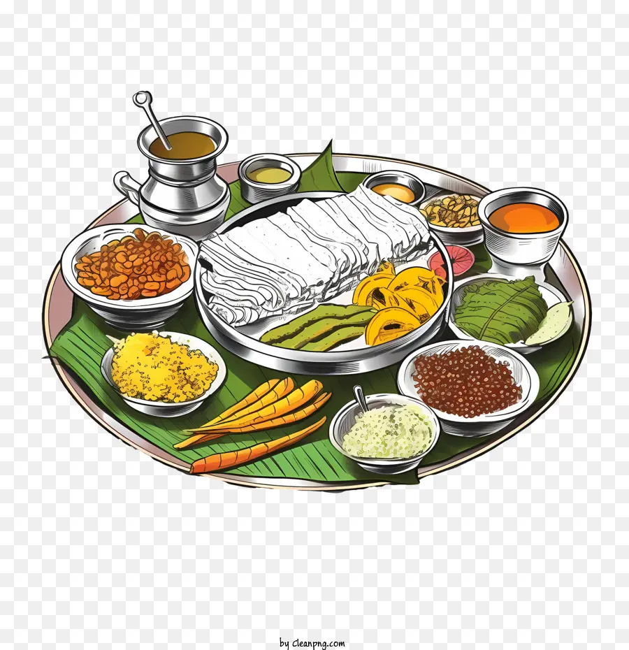 Onam Sadya Food Indian Food Plate Spices - 