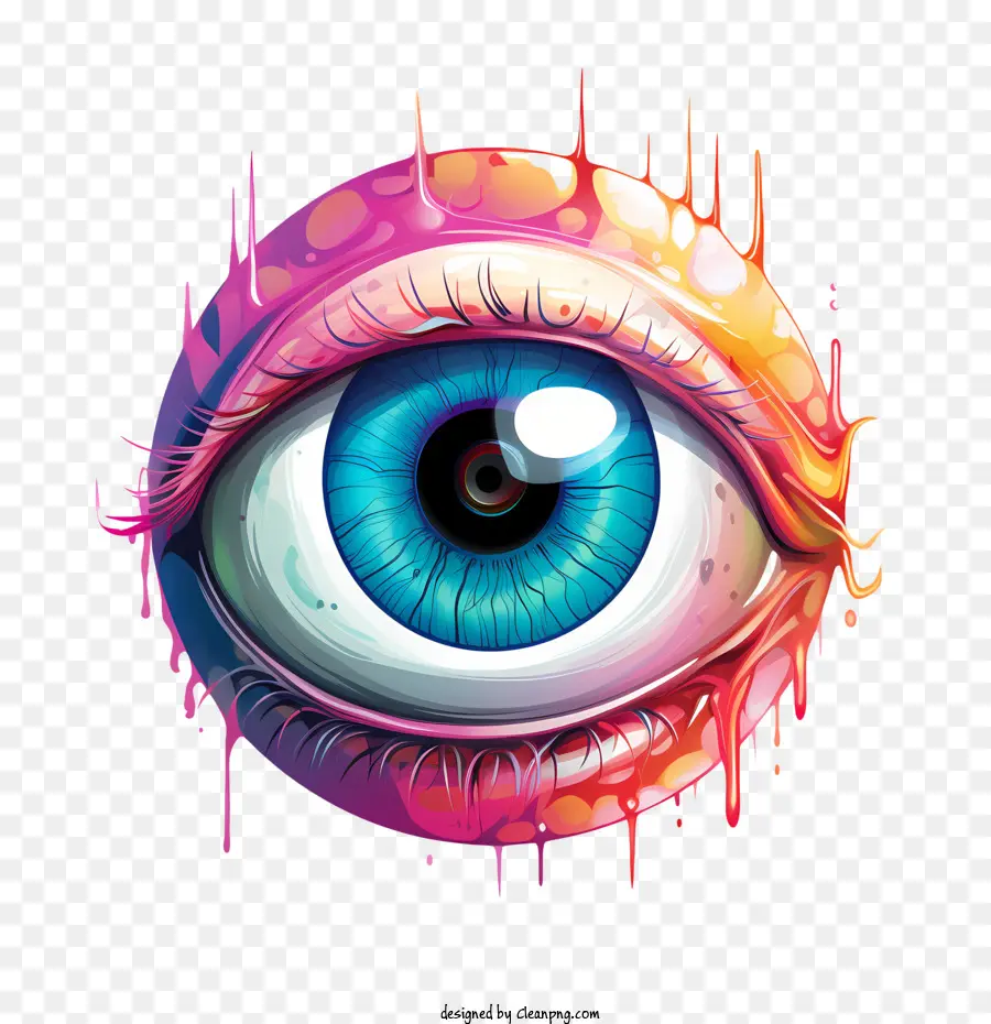 Halloween Eyeball Eye Màu nước đầy màu sắc trừu tượng - 