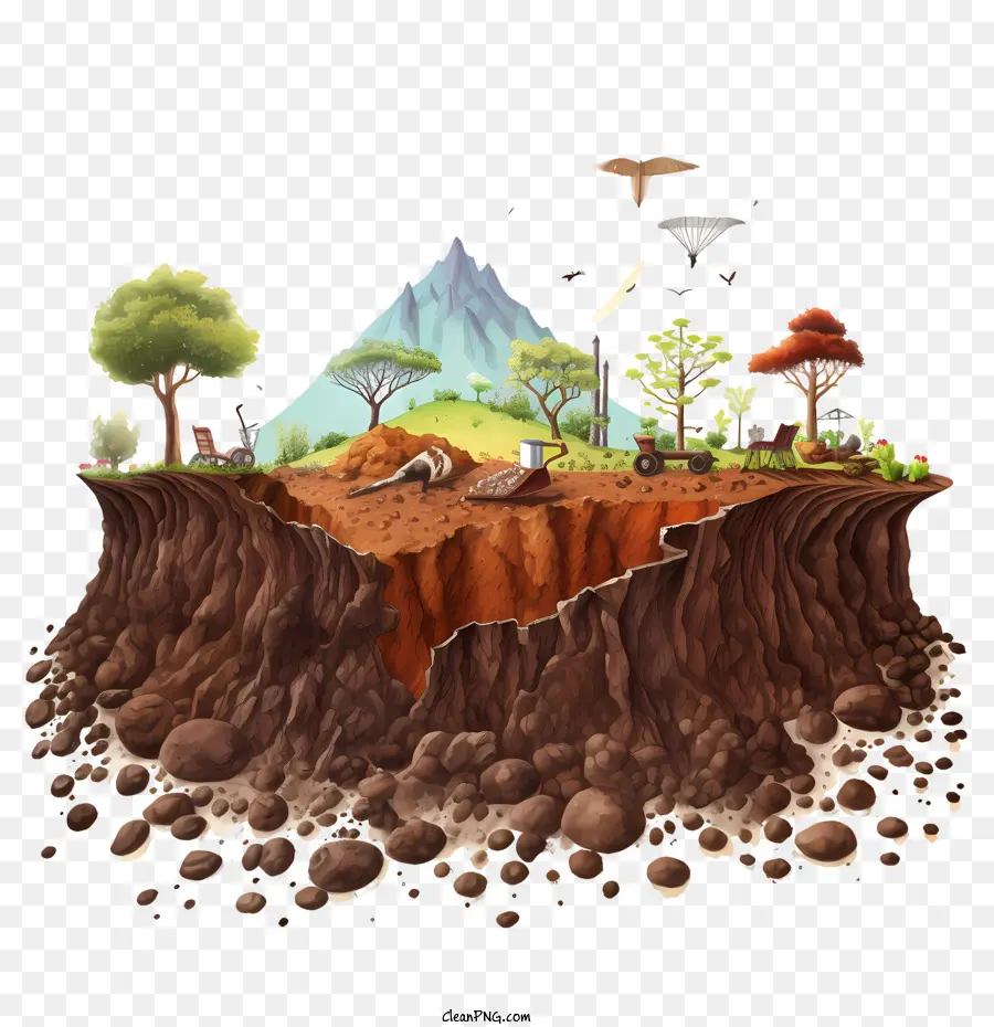 world soil day landscape volcano trees mountains