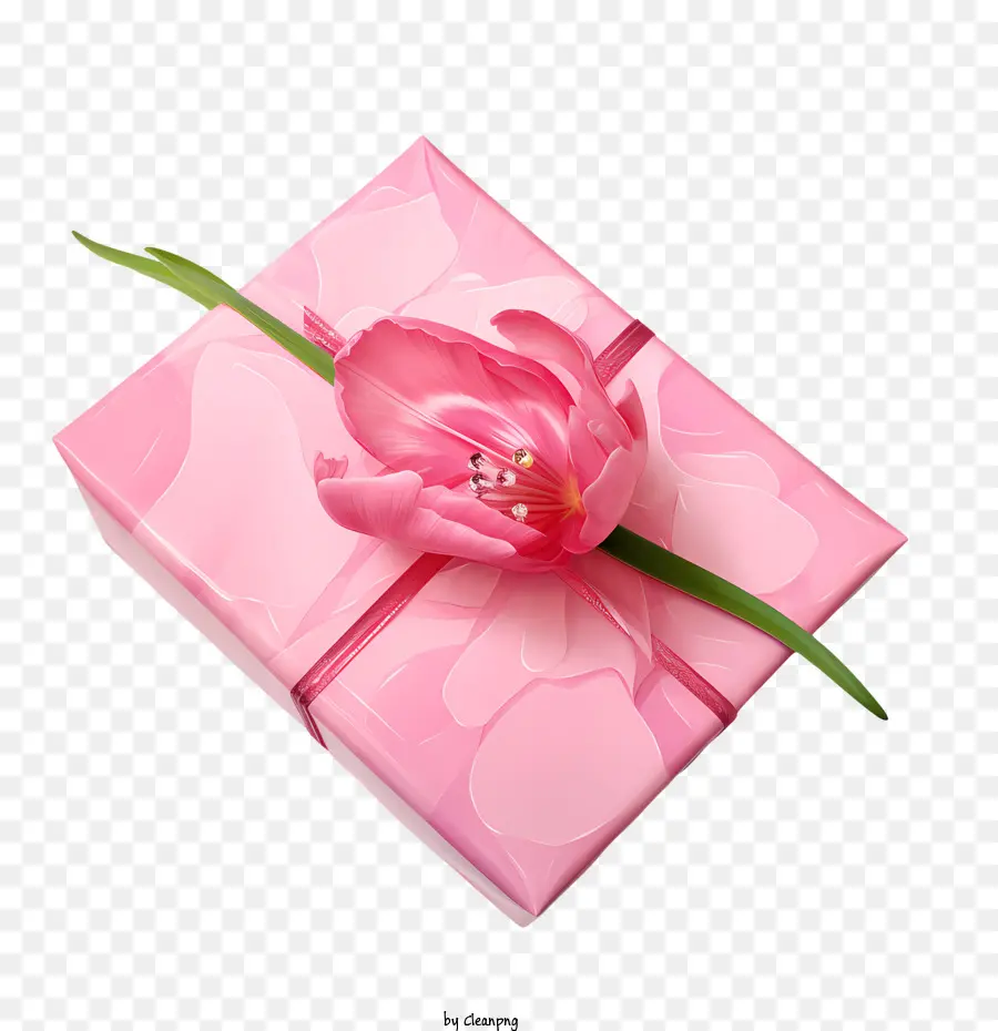 pink gift box gift flower pink wrapping paper
