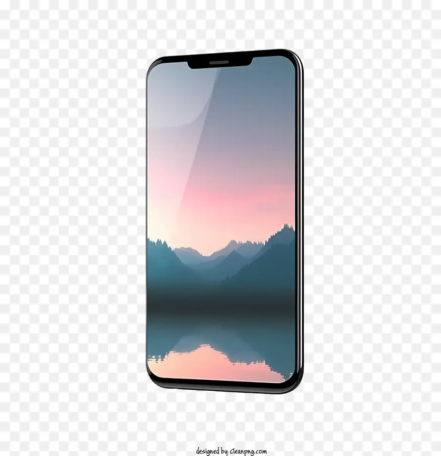smartphone mockup mountain water sunset landscape