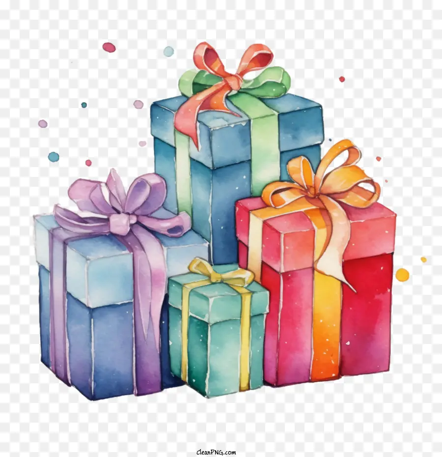 mehrfarbige Geschenke
 
Aquarell Geschenkbox präsentieren Geschenkpackung farbenfroh - 