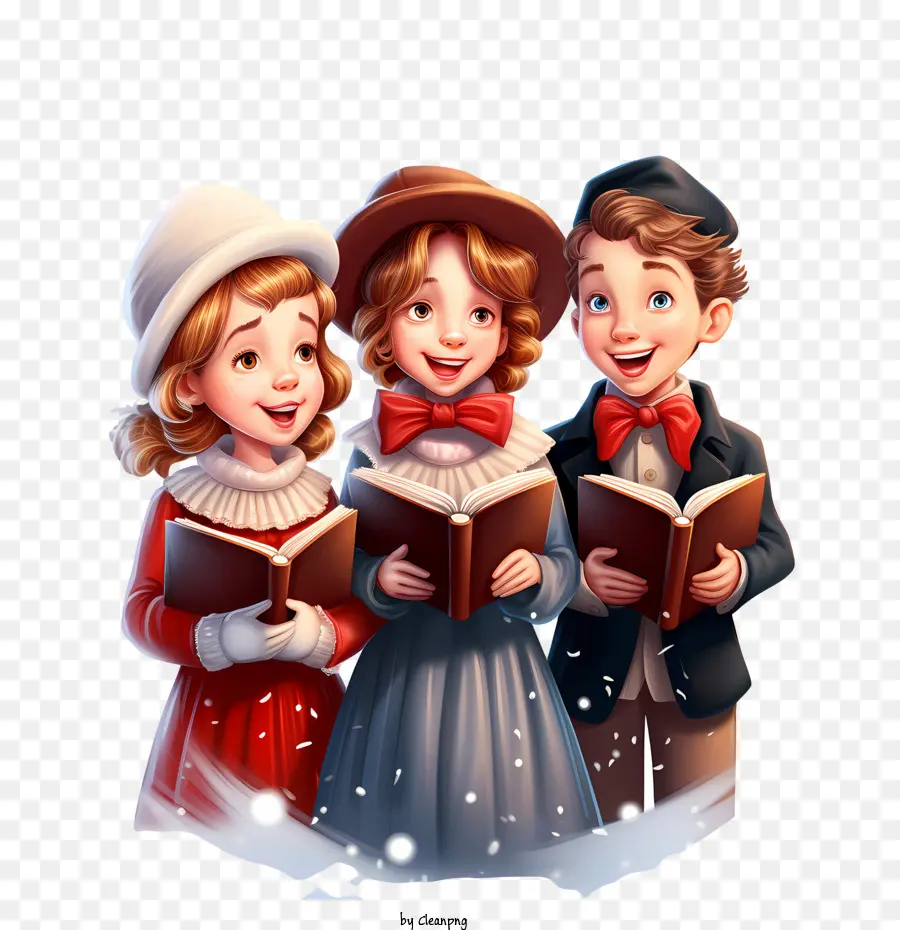 Gehen Sie Caroling Day Kinder, die Joy Musik singen - 