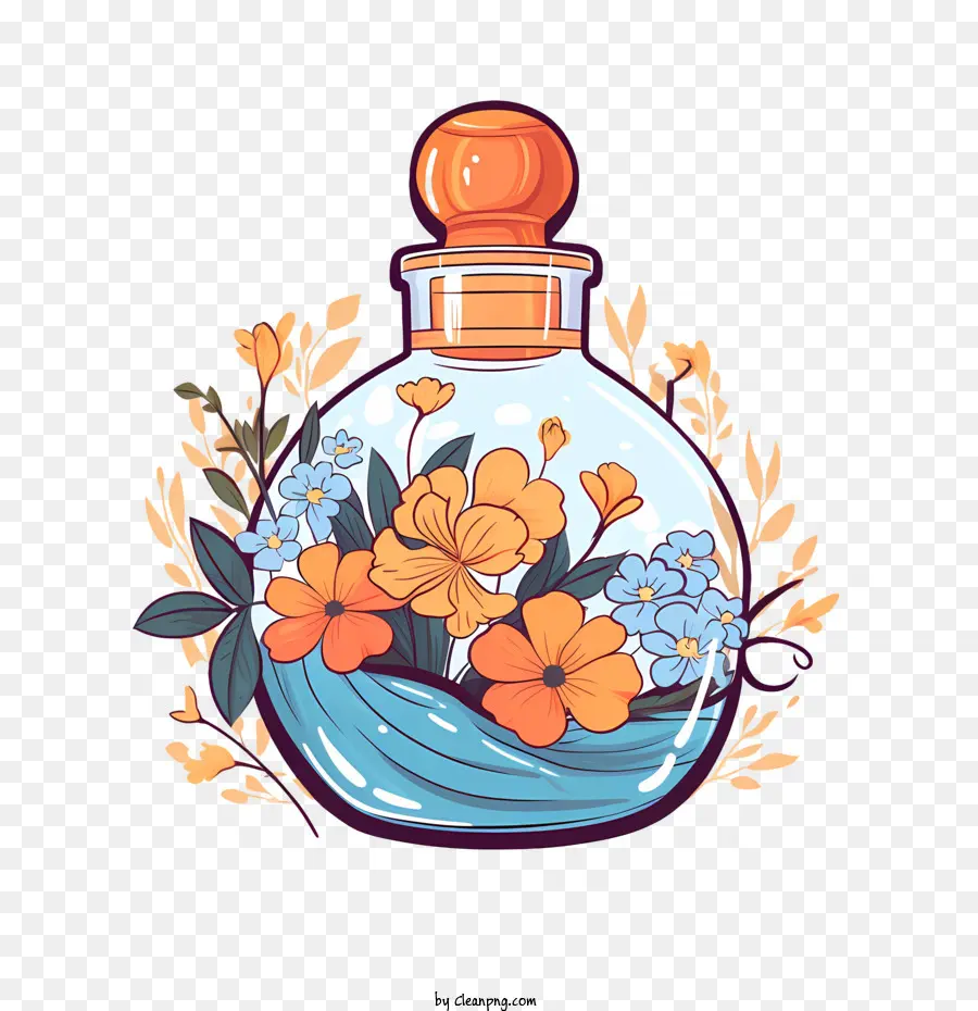 Parfümflaschenblumen -Vase -Glaswasser - 