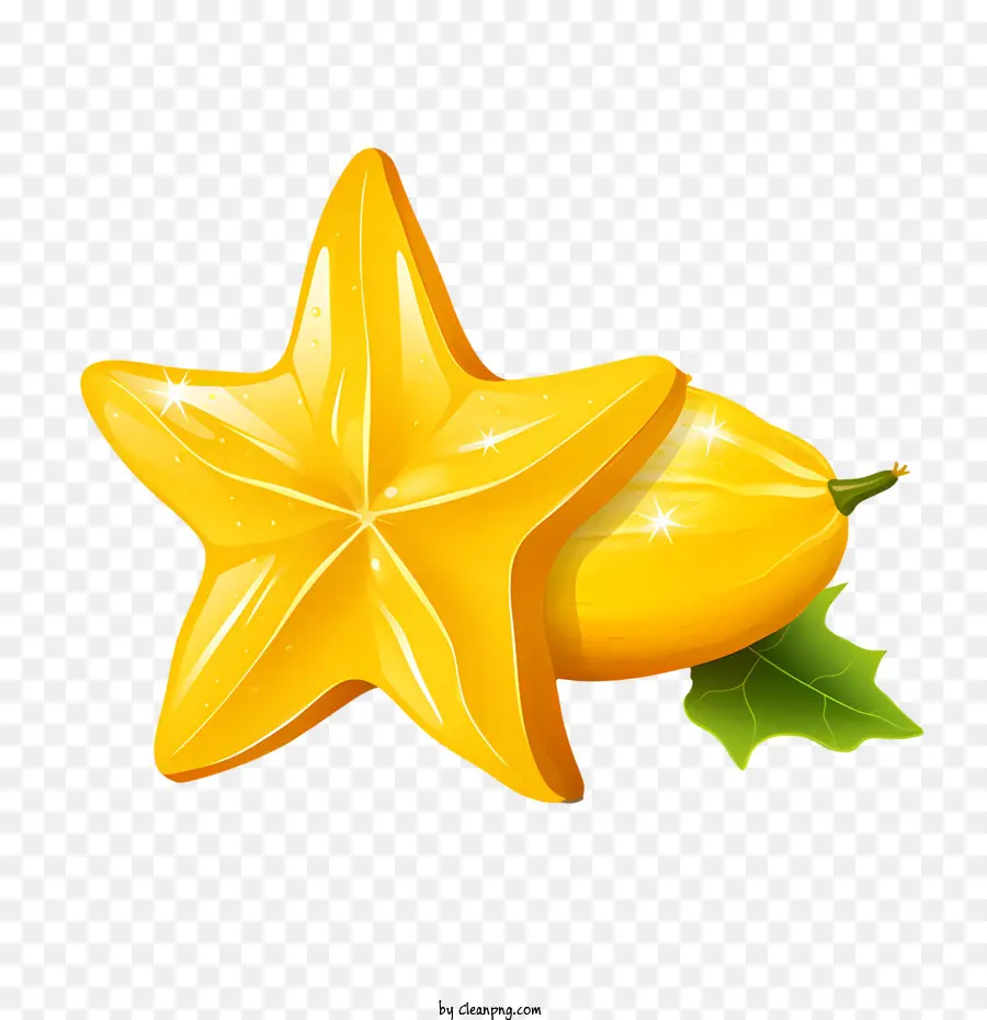 foglie di stelle gialle di frutta gialla - 