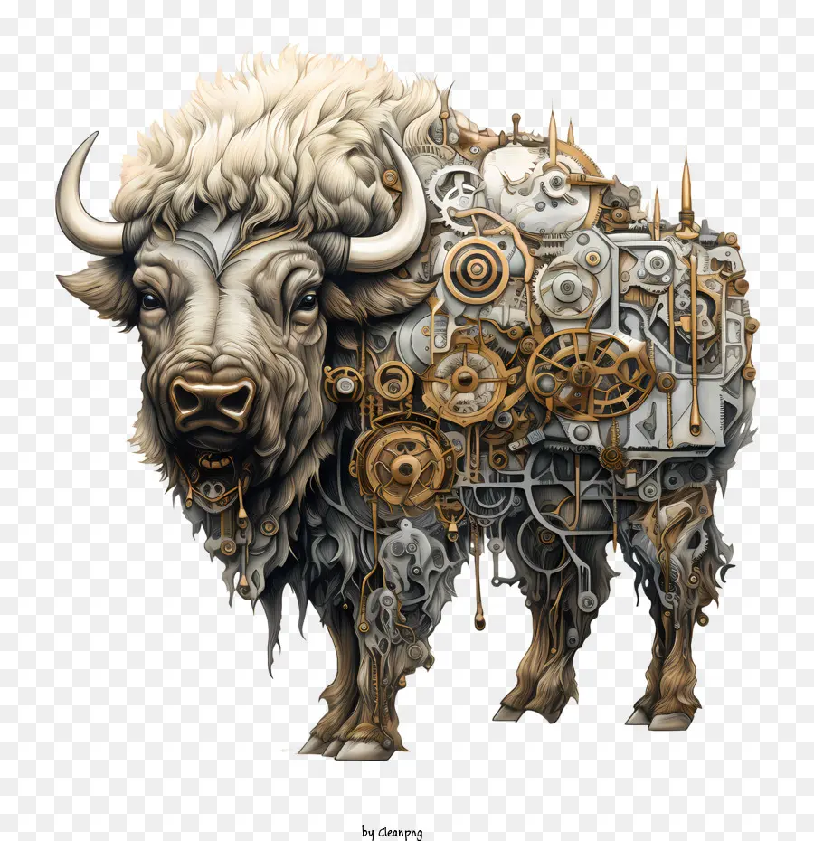 bison day steam punk bison gears mechanism steampunk