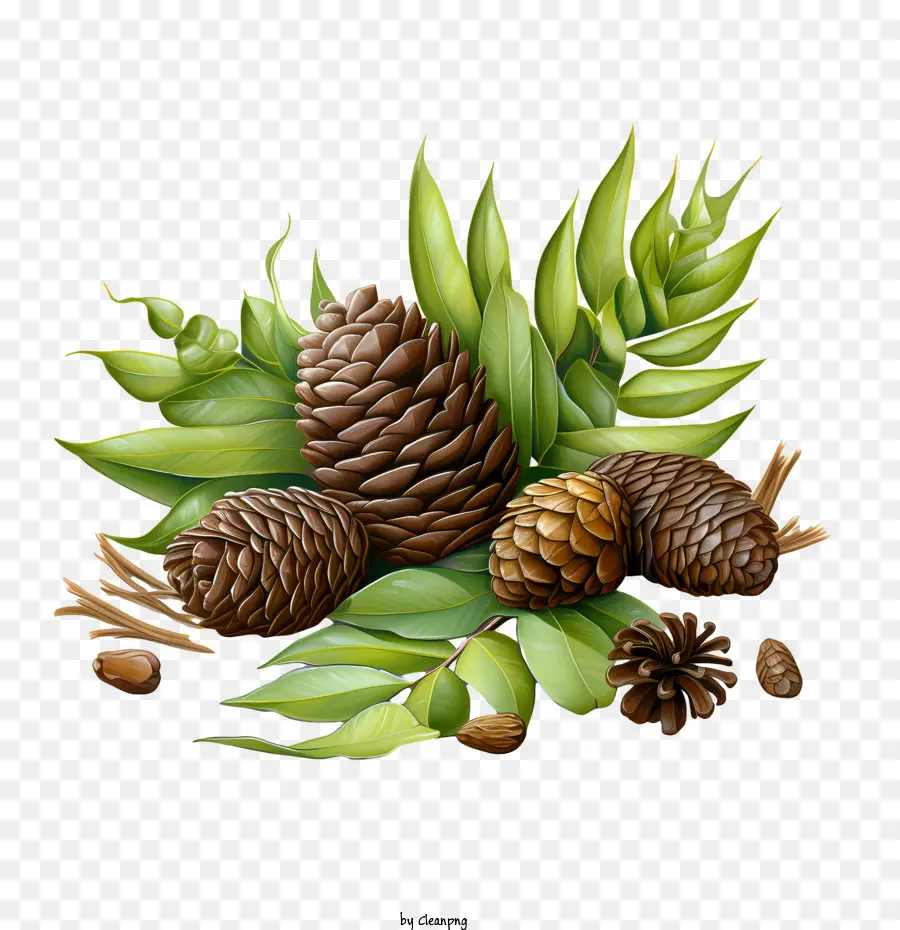 pinecone pinecones cone cones leaves