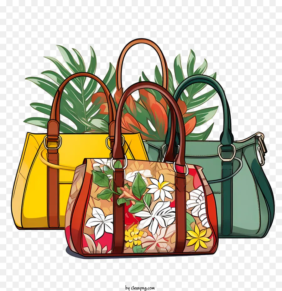 Túi xách ngày túi xách in hoa mùa hè theo kiểu da - 