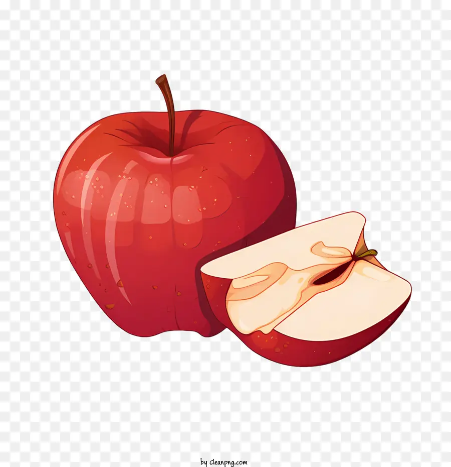 Mangia una fetta rossa rossa della mela mela taglio - 