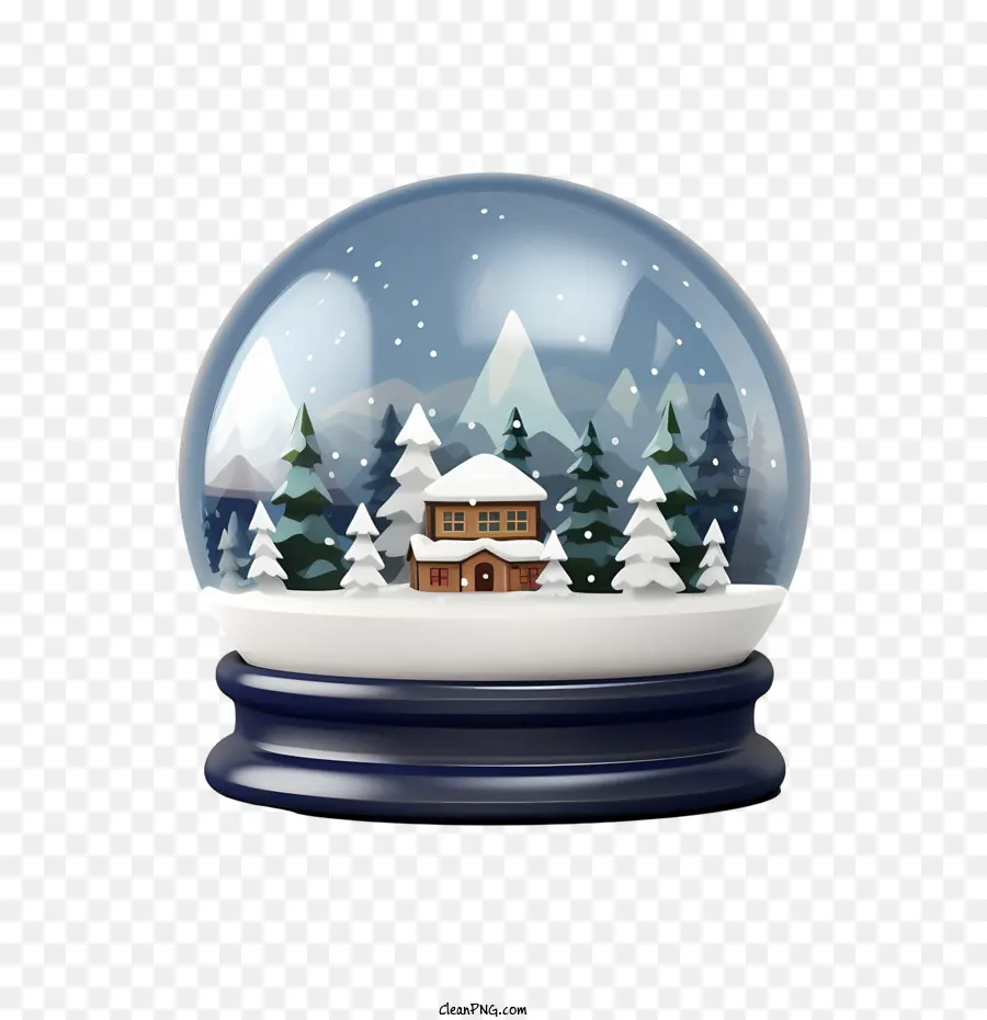 christmas snow ball snow globe winter house trees
