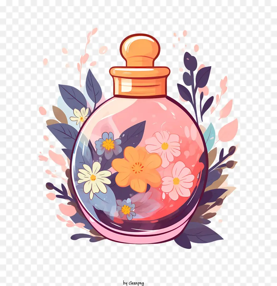 Parfümflasche Blumen Parfümglasflasche Vintage - 