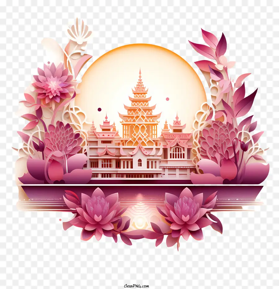 Loy Krathong
 
Loi Krathong Pagoda Buddhist Tempel Lotus Blumen - 