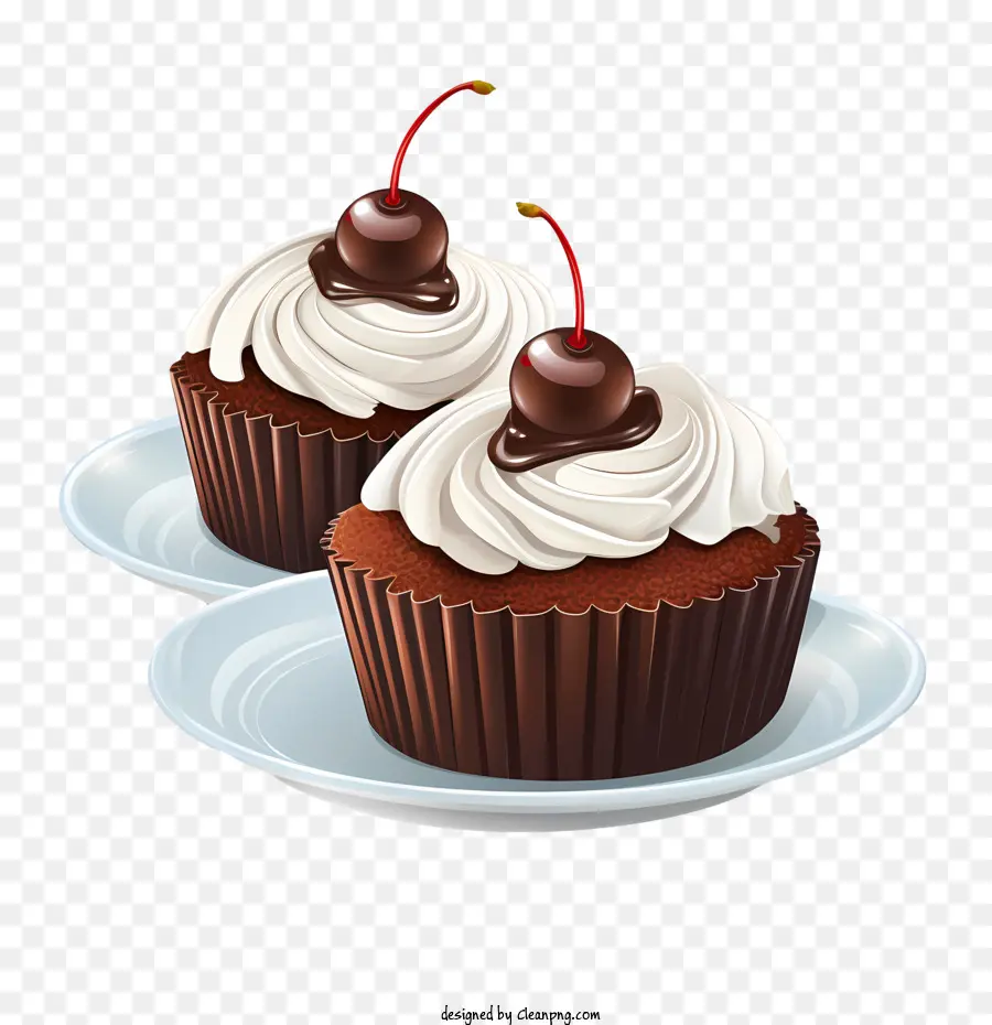 Schokoladen -Cupcake -Tag Schokoladenkuchen Cupcakes Frosting Kirsche - 