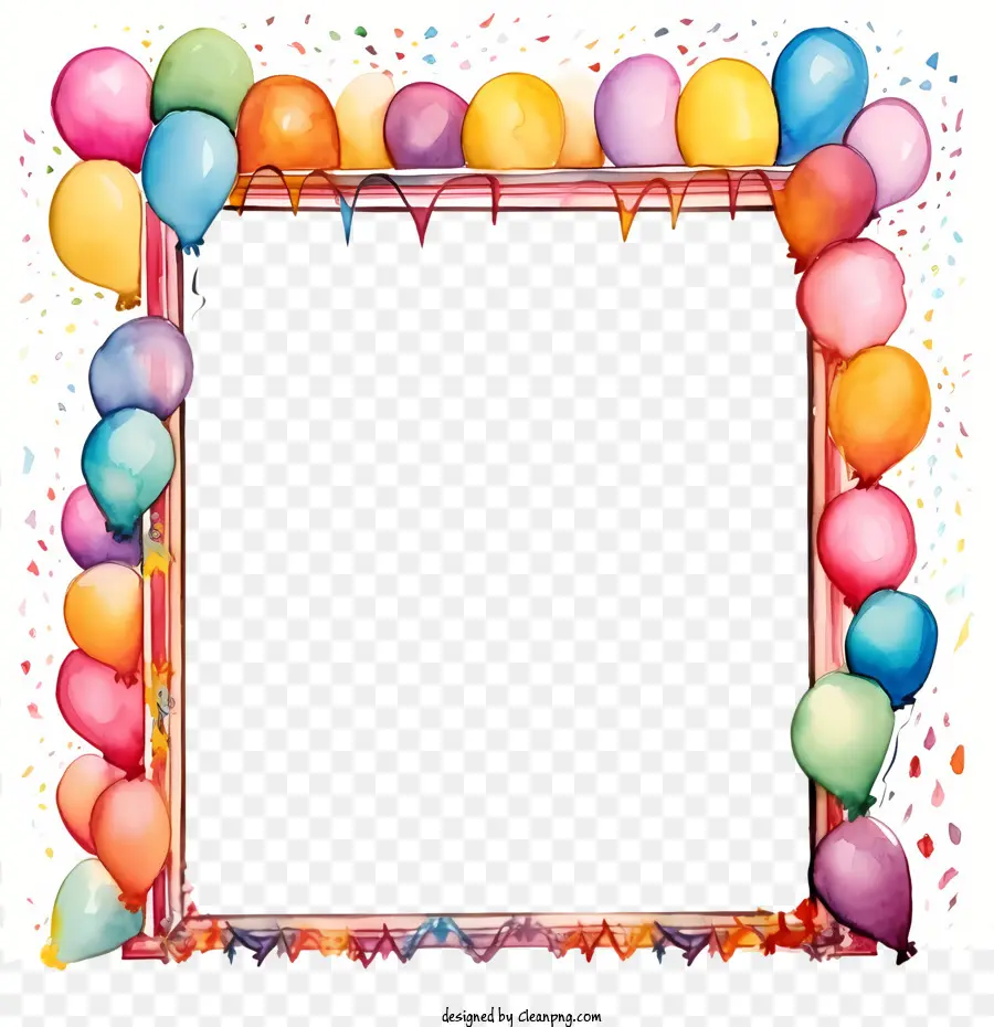 birthday party frame party birthday balloons confetti