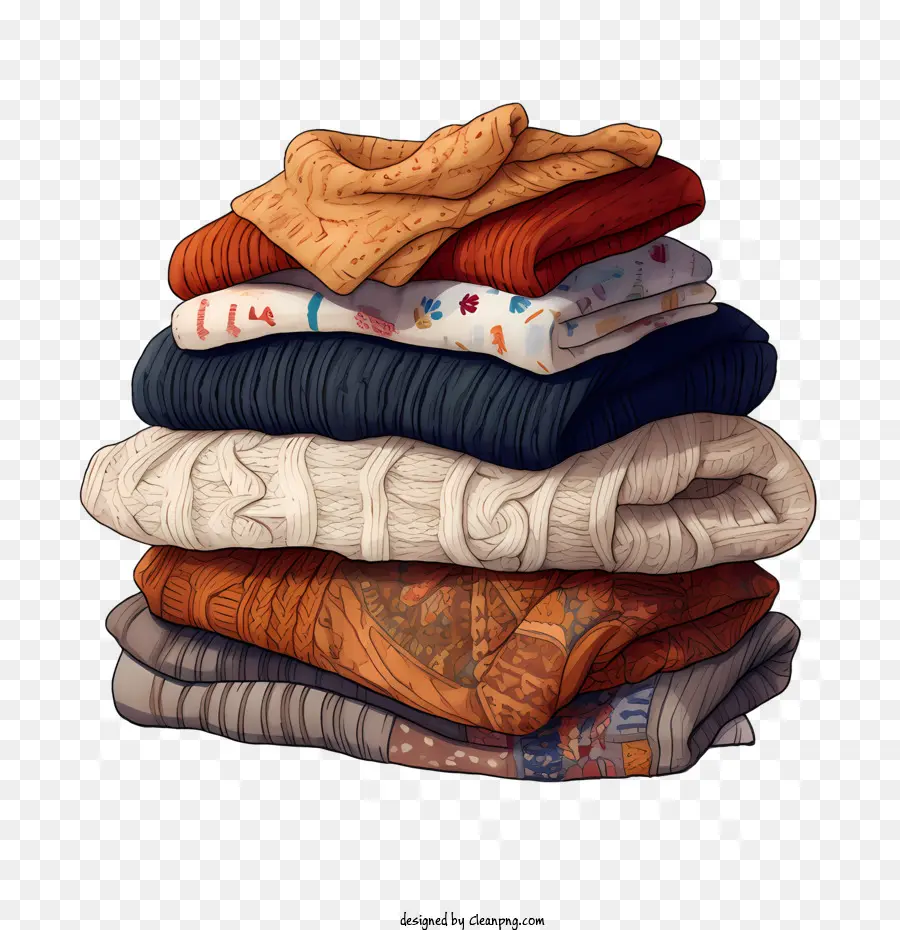 stack of clothes
 pile of clothes sweaters knitwear wool