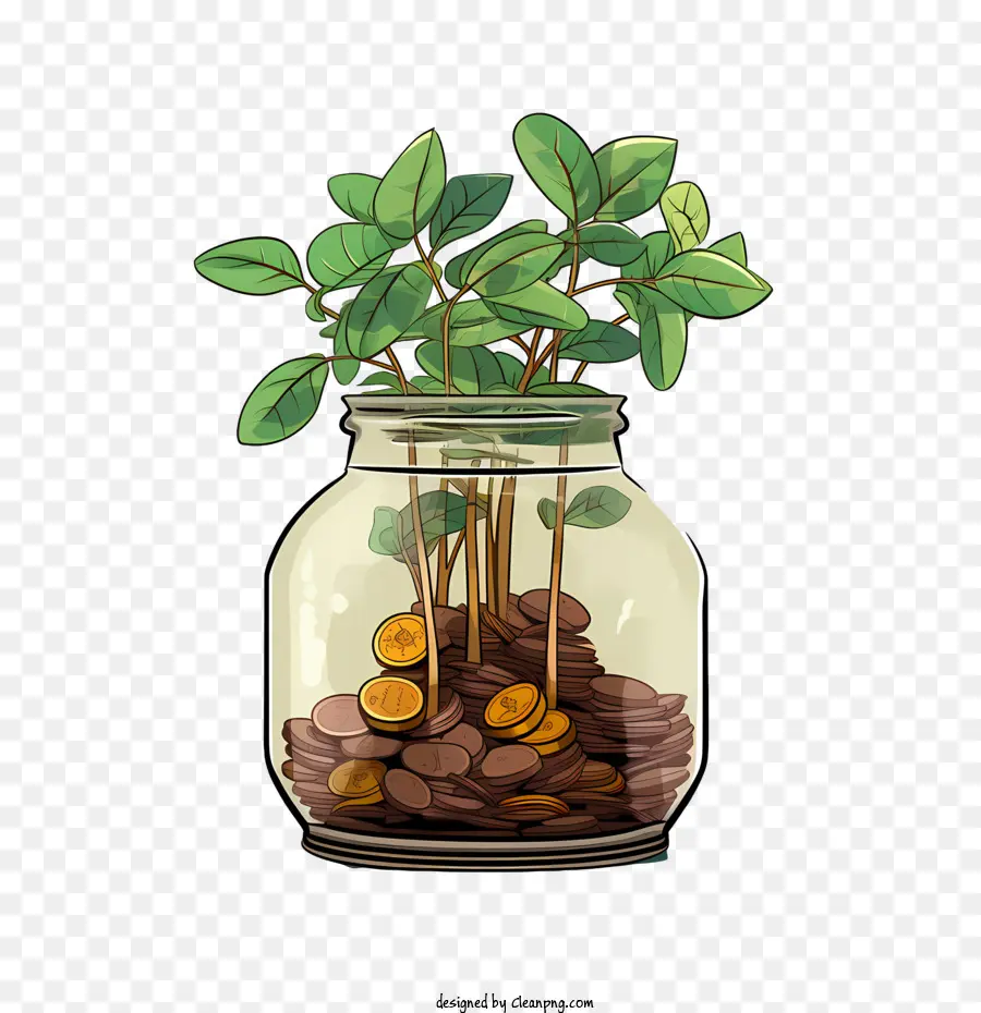 World Sparsamkeit Day Coin Jar Plant Money Investment - 