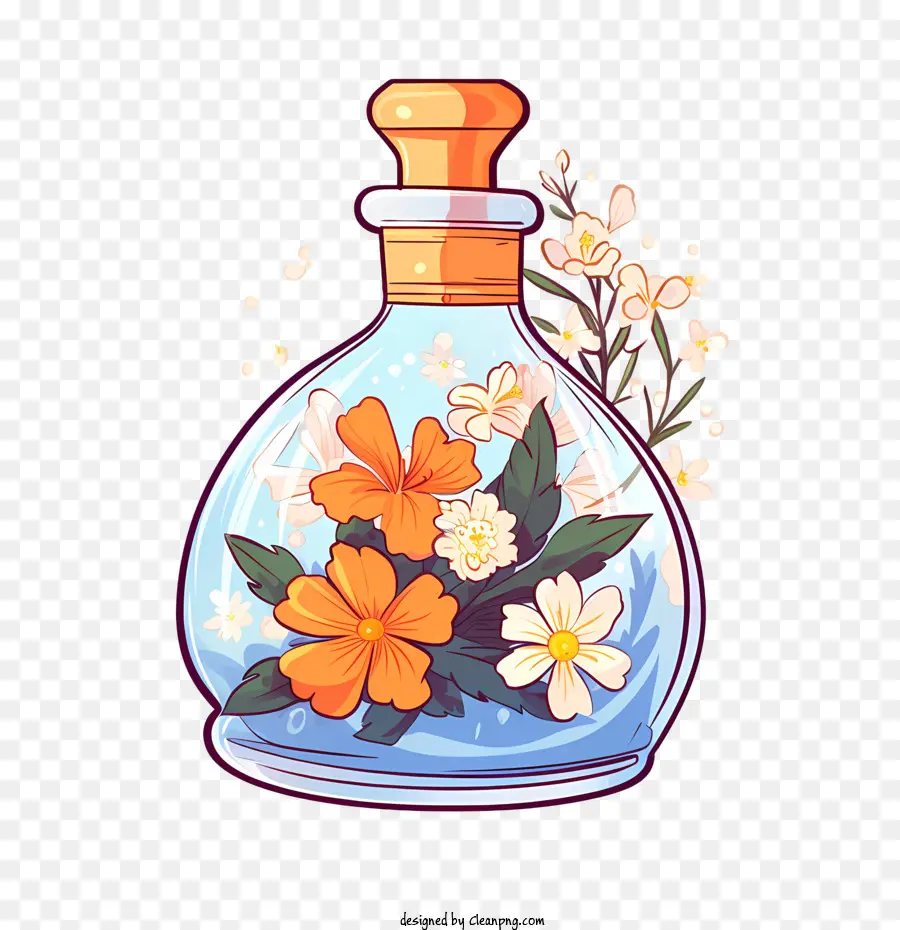 Parfümflasche Bouquet Glasvase Blumen natürlich - 