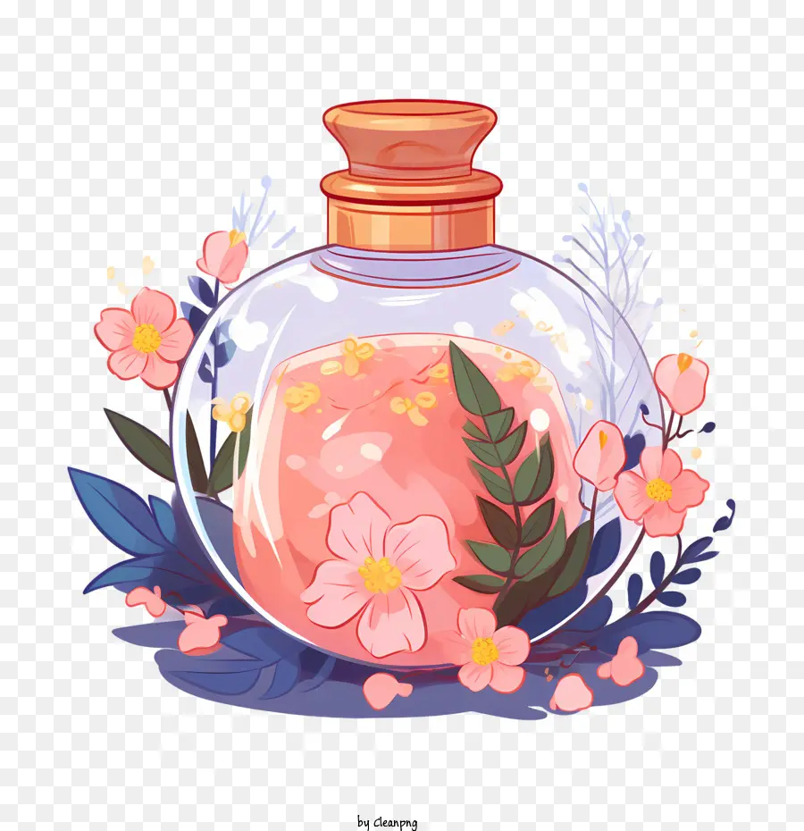 Parfümflasche rosa Parfümglasflaschen Blumen - 