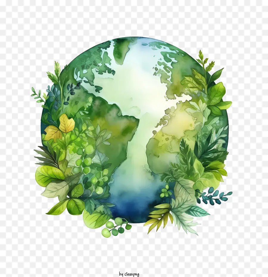 grüner Planet Erde Planet Aquarell Erde Umwelt - 
