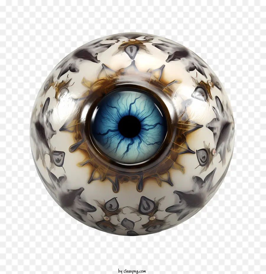halloween eyeball ornate abstract blue eye gemstone