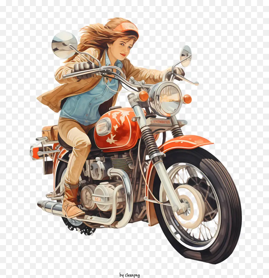 Nationaler Motorradfahrt Day Motorrad Girl Adventure Outdoor - 