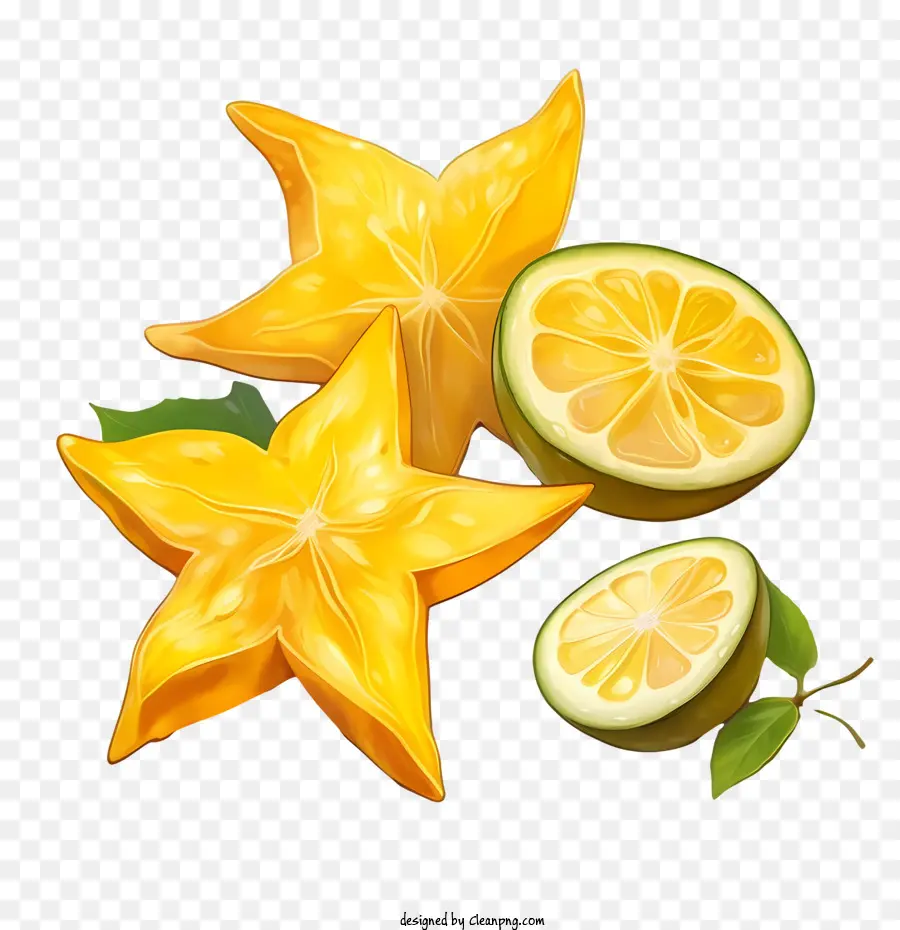 fette di lime a stella lime al limone a starfruit - 