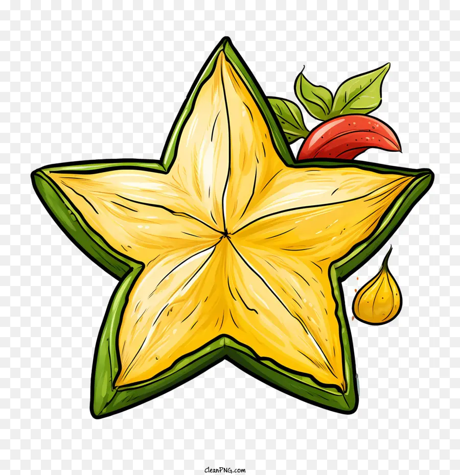 starfruit stellare foglie di frutta vegetale - 