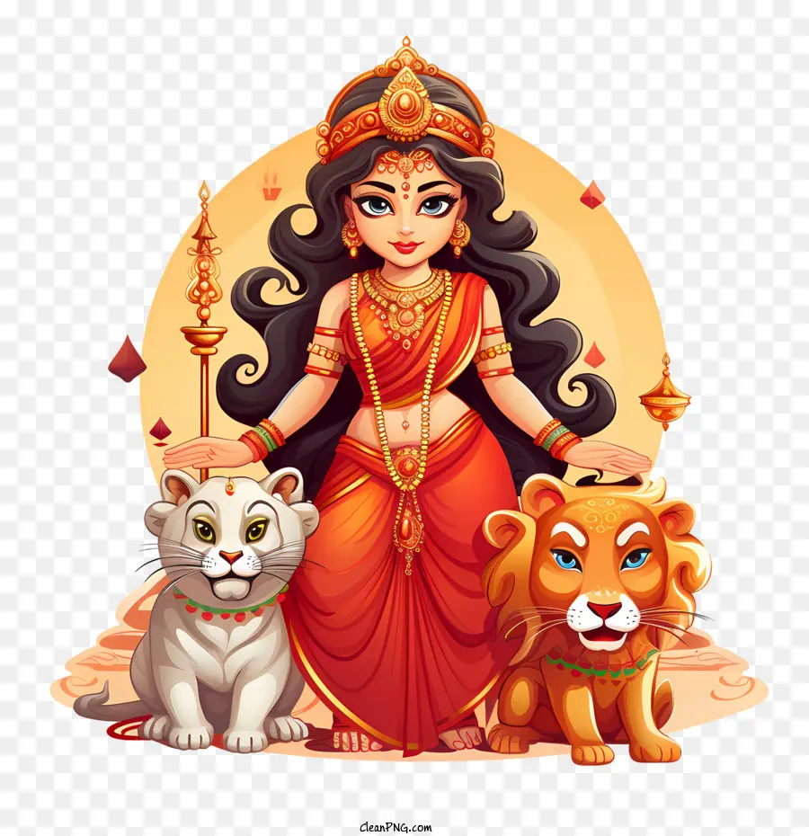 Sharad Navratri Người phụ nữ xinh đẹp Nữ thần thần Hindu Sari - 