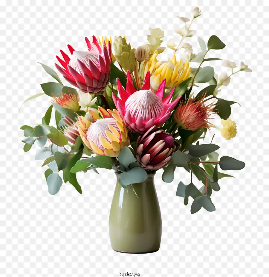 protea flower vase bouquet flowers colored