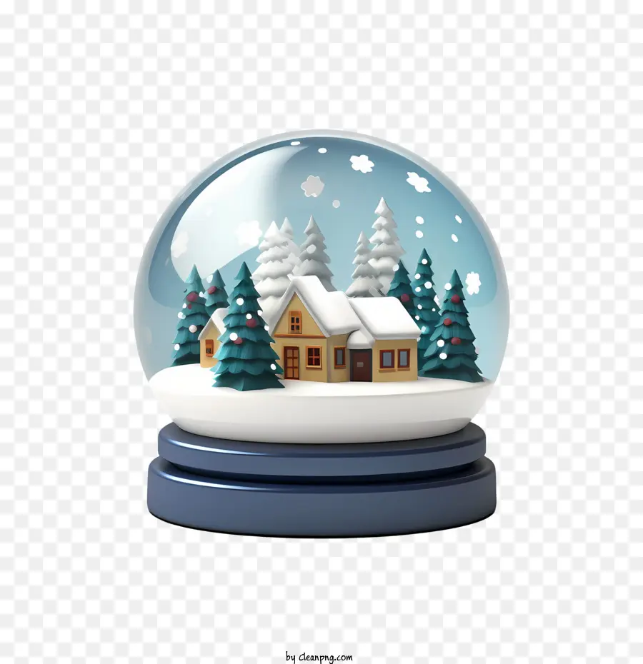 christmas snow ball winter snow globe house trees